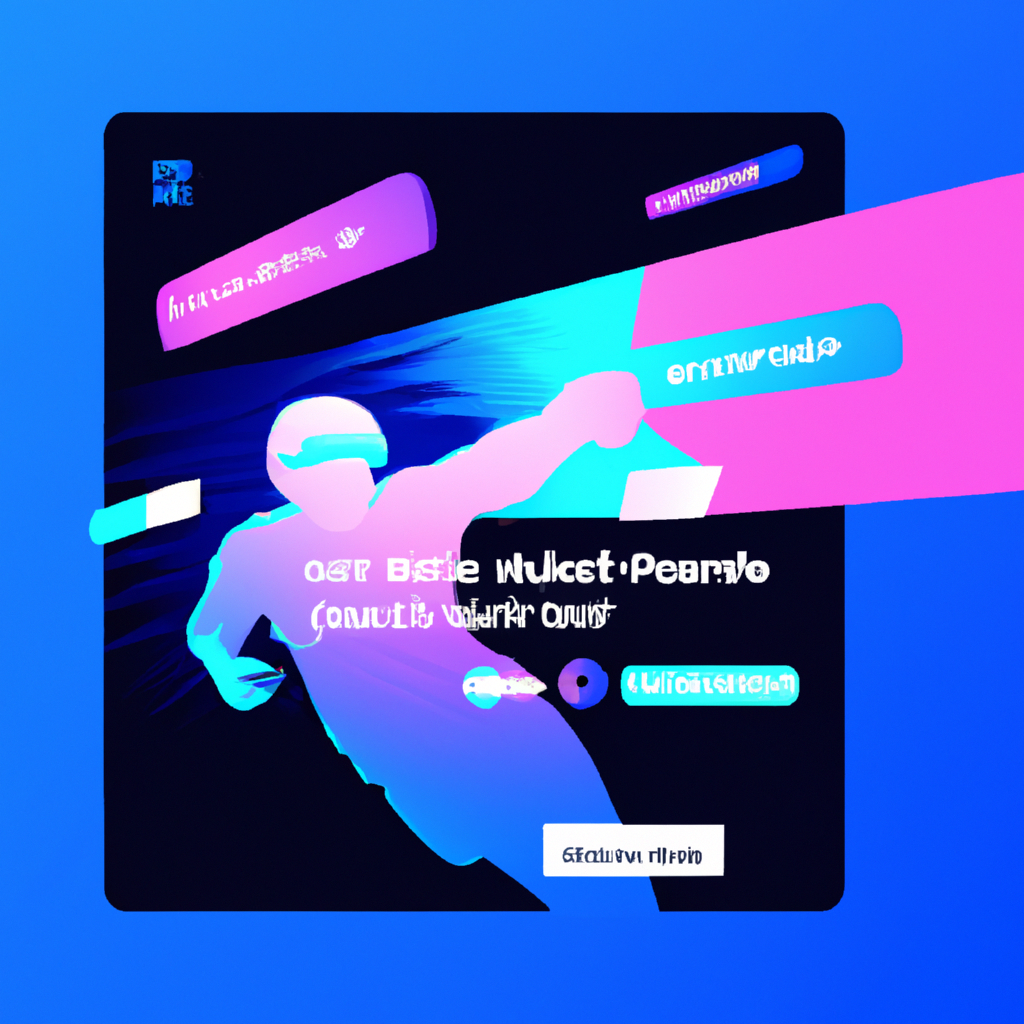 Athlete mid motion, stylized overlay HUD